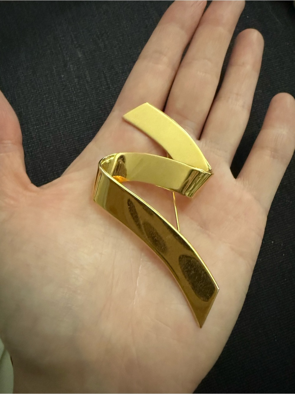 Monet Modernist Ribbon 80s Runway Brooch